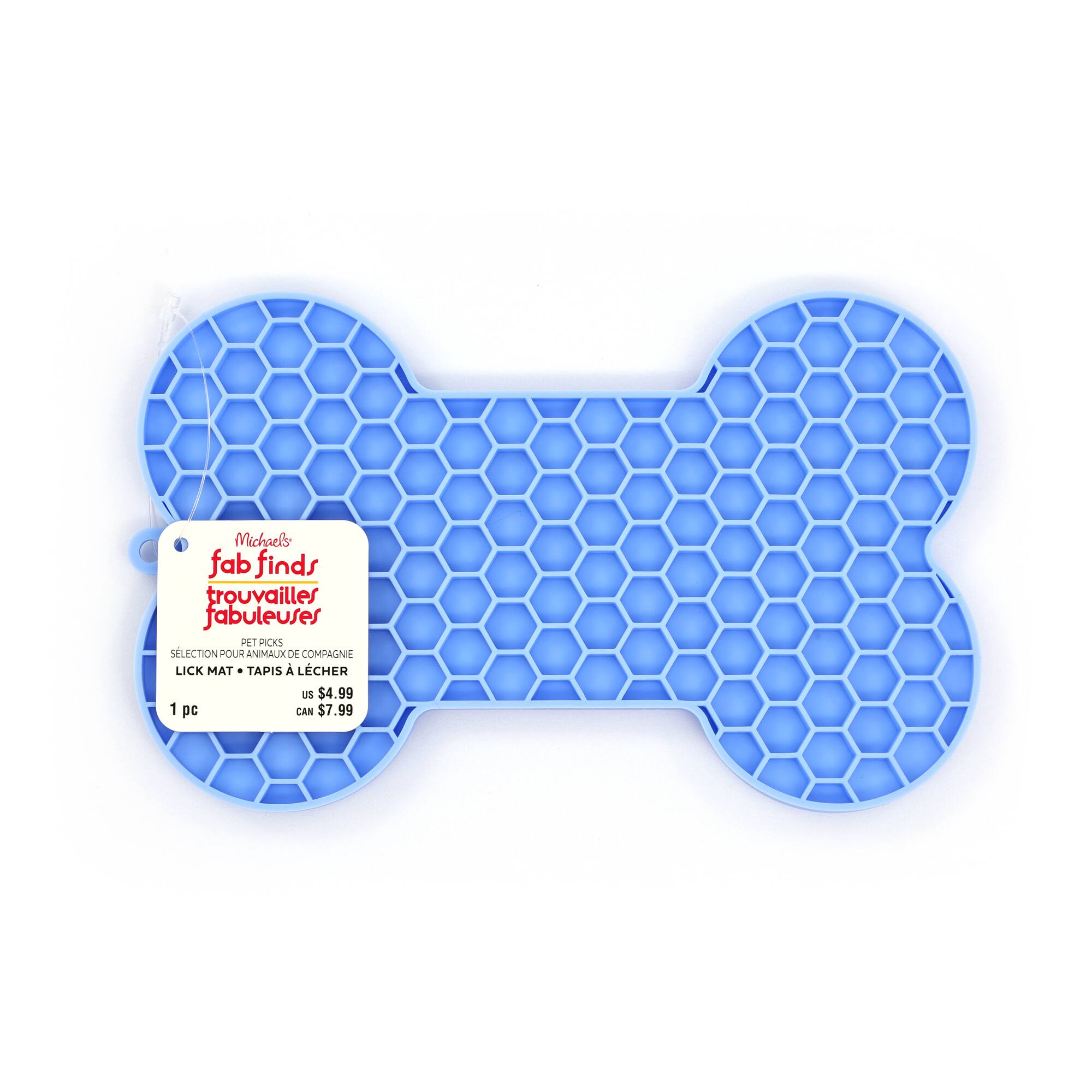 7" Blue Bone Pet Lick Mat by Fab Finds